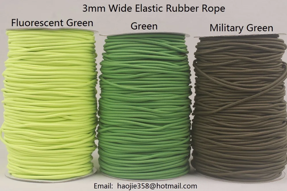 

Fluorescent Green, Green, Military Green 20 yards/lot Elastic Cord 3mm Beading Stretch Thread String Rope