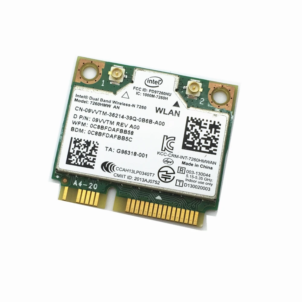

New For Intel Dual Band Wireless-N 7260 7260HMW AN 2.4G/5Ghz Wifi For Bluetooth-compatible 4.0 Mini PCI-E Card 300 Mbps