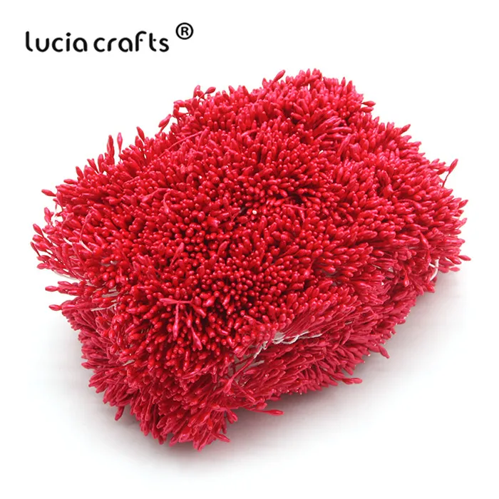 C8 Red Lucia crafts 576 шт 1 мм разноцветный цветок тычинки цветочные украшения торта Двойные головки DIY материалы ручной работы C1301 - Цвет: C8 Red