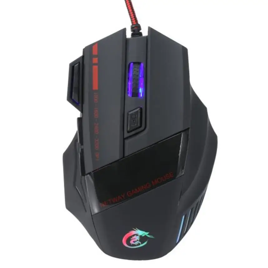 Оптическая проводная мышь 7D 3200 dpi светодиодный светильник USB игровая мышь геймер Rato com FIO ноутбук мыши Raton Ordenador черный