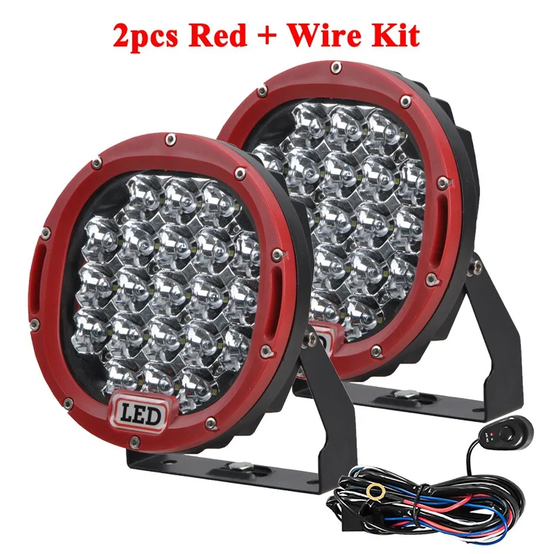 2pcs Red With Wire CREK " округлый внедорожный светодиодный светильник 4x4 4WD светодиодный светильник ATV SUV грузовик светодиодный светильник для Jeep 4WD 4x4 грузовик внедорожный ATV внедорожник автомобиль - Цвет: 2pcs Red With Wire