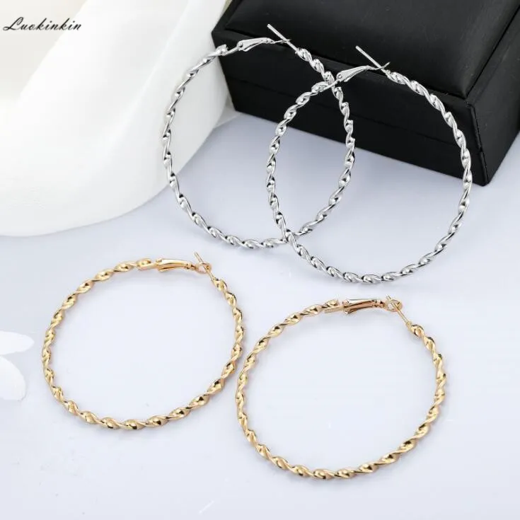 exaggerated wave gold&ampsilvery big circle earrings popular larger 2019 new women fashion jewelry | Украшения и аксессуары