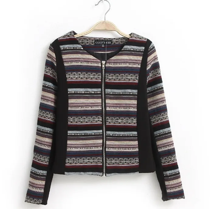 Hot Sales! Lady striped Lazy Fashion Supernova brand designer 2014 New Girls jackets women Bohemia style casual coats | Женская одежда