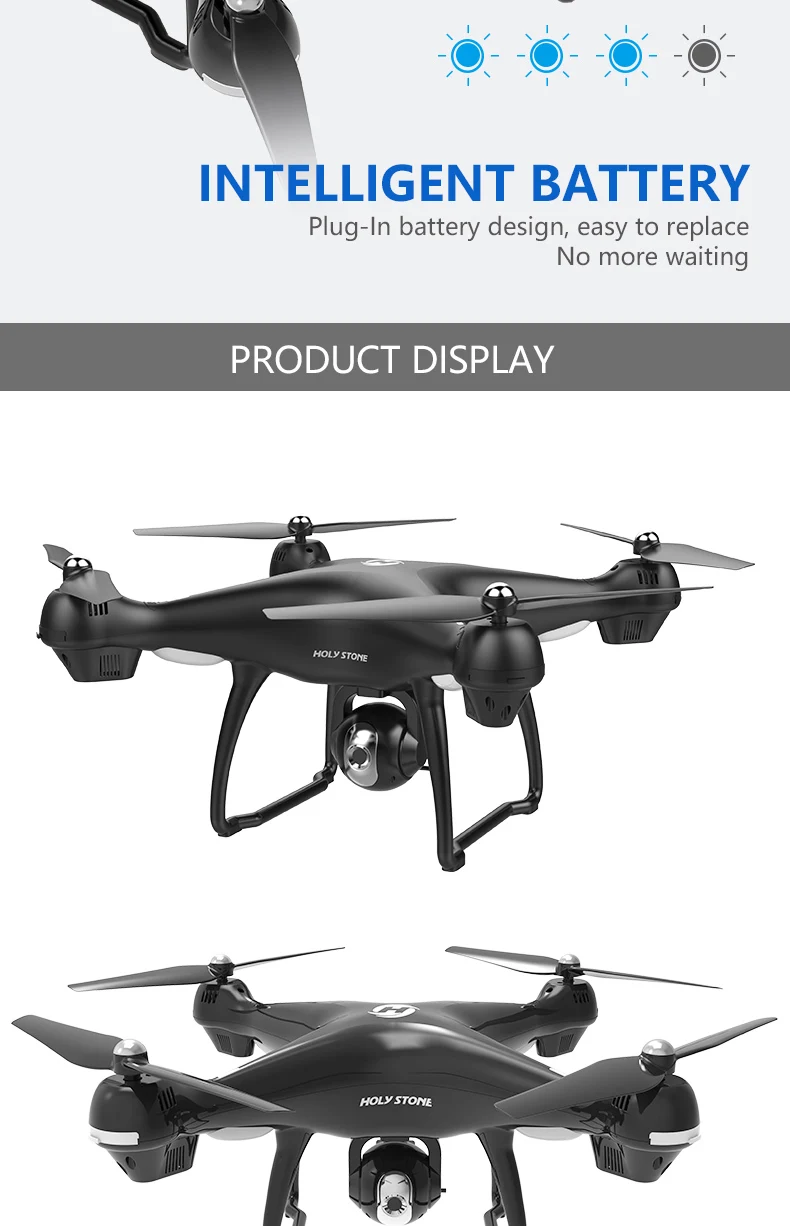 Святой камень HS100 Дрон GPS Profesional FPV Wi-Fi камера HD 1080P селфи RC Quadcopter GPS беспилотники 500 м RC вертолет Квадрокоптер