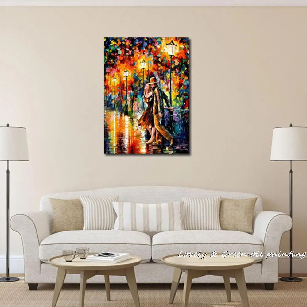 Ручная картина маслом для любителей ходьбы палитра ножей холст Настенная