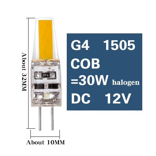 G4 1505 COB 3W DC12V Светодиодная лампа G4 G9 E14 с затемнением освещения 3 Вт 6 Вт 9 Вт AC DC 12 В 220 В COB SMD Замена галогенные лампы прожектор Bombillas люстра - Испускаемый цвет: G4 1505 COB 3W DC12V