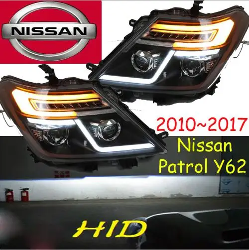 Автомобильный головной светильник для фара на Patrol s Y62 2010 2011 2012 2013 год фара на Patrol DRL HI LO HID ксеноновая лампа - Цвет: 2pcs headlight