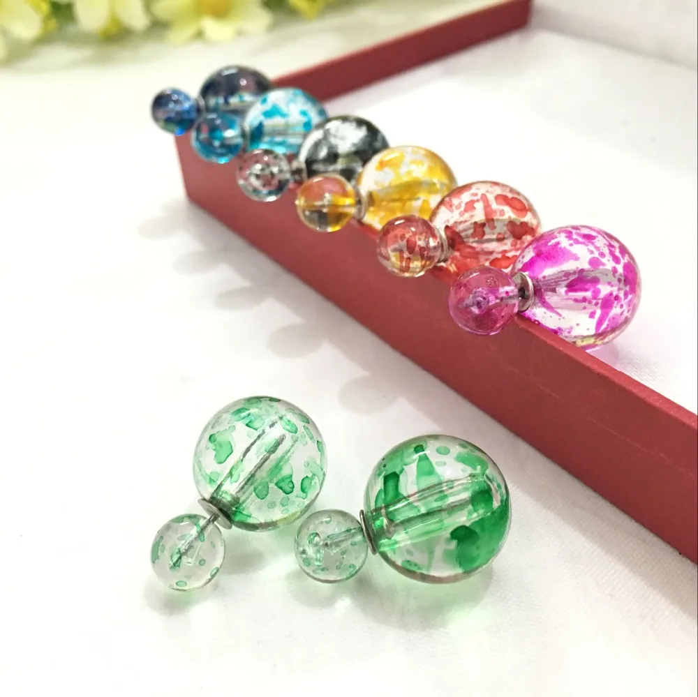 2018 Новая мода акварельный дизайн конфетный цвет имитация кристалла серьги из