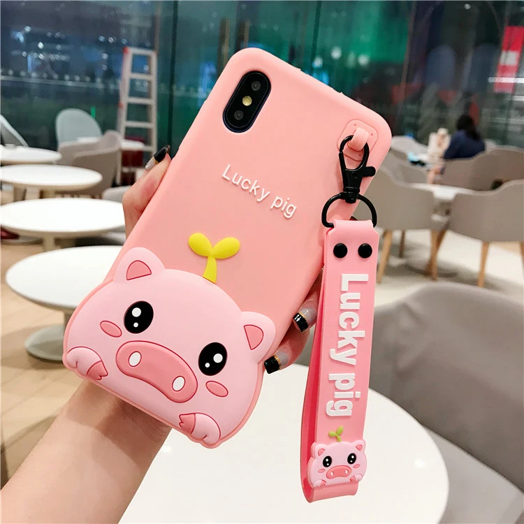 Милый свиной 3D мультфильм Apple Phone Чехол для iPhone 6 7 8 S Plus X XR XS XSMAX силиконовый