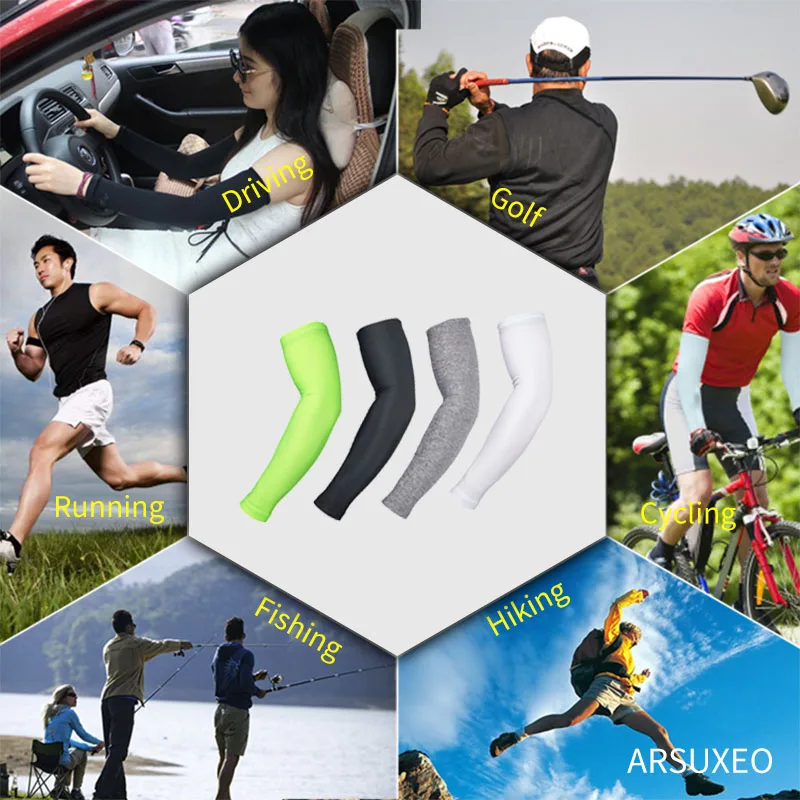 ARSUXEO Велоспорт теплые Рукава MTB велосипед налокотники для велосипедистов теплые УФ защита рукава Рыбалка Гольф Бег руки Warmwers XTN0-1