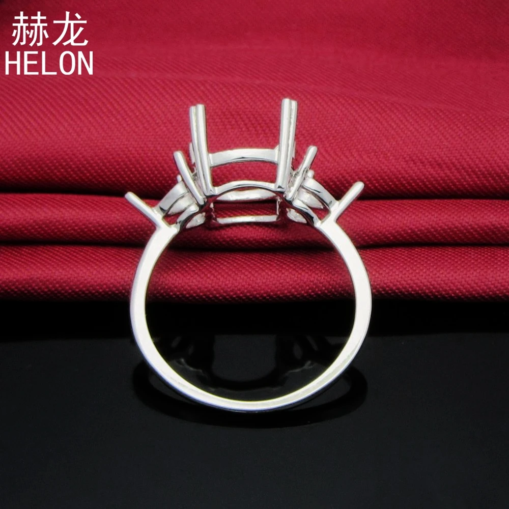 Oval Shape 8mmX10mm &amp Heart cut 5mm Semi Mount Ring Setting FREE SHIPPING Three Stone Sterling Silver 925 Engagement | Украшения и