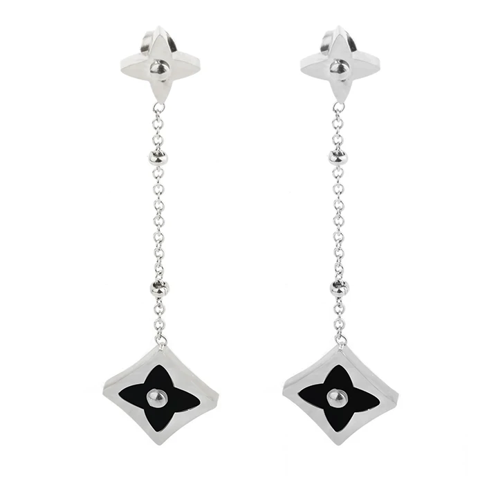 Type 4 silver Клевер серьги-гвоздики для женщин женские модные ювелирные изделия Корейский kpop маленькие серьги из нержавеющей стали розовое золото серебро - Окраска металла: Type 4 silver
