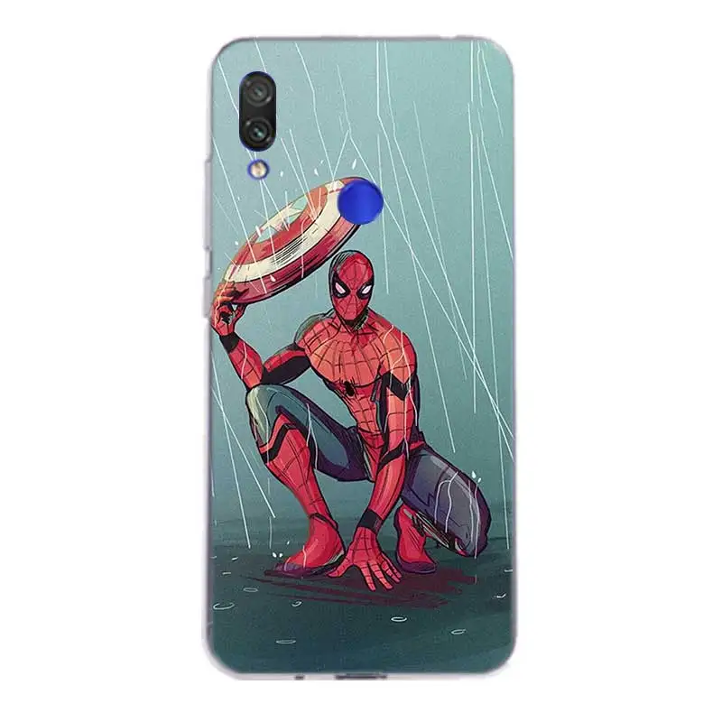 Красный силиконовый чехол с человеком-пауком для Xiaomi Redmi Y3 S2 Y2 Note 7 6 5 Pro 4 4X 5A 6A Pocophone