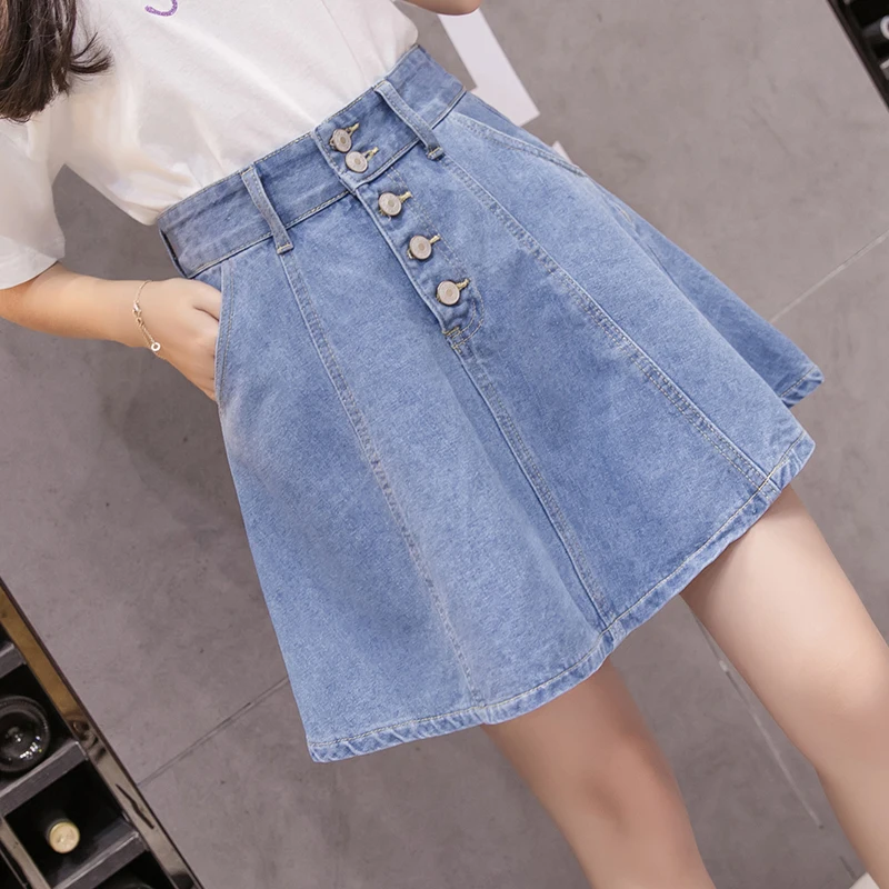 Женская джинсовая юбка в Корейском стиле летняя винтажная Harajuku Ulzzang 90 х годов с