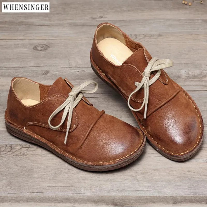 2018 Сезон весна лето Новые туфли из натуральной кожи женская обувь Повседневная