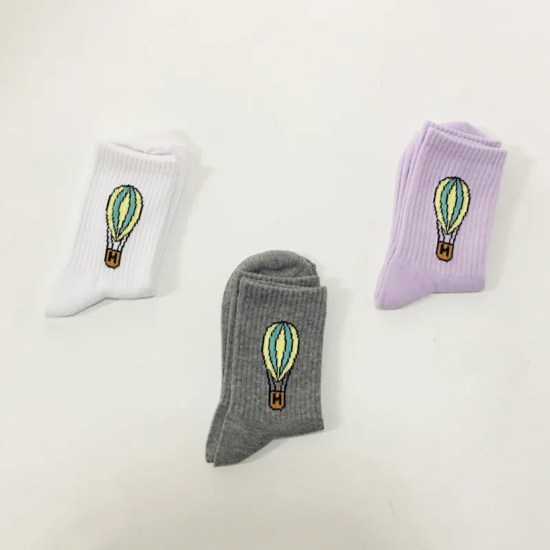 Женские хлопковые носки в Корейском стиле с воздушным шариком бананом лентой