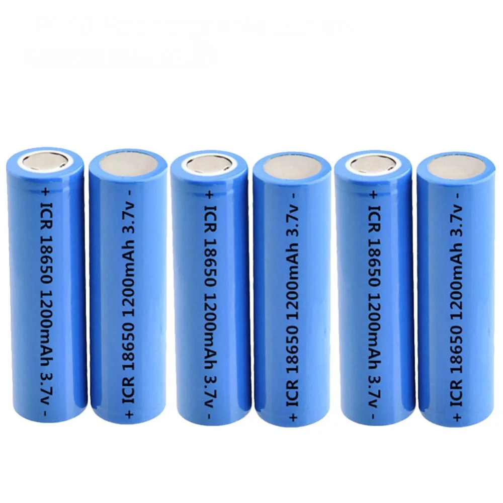 ICR18650 3.7V 1200mAh Li ion rechargeable battery 18650 for Led Flashlight Headlight Torch power electronics Lithium batteries |