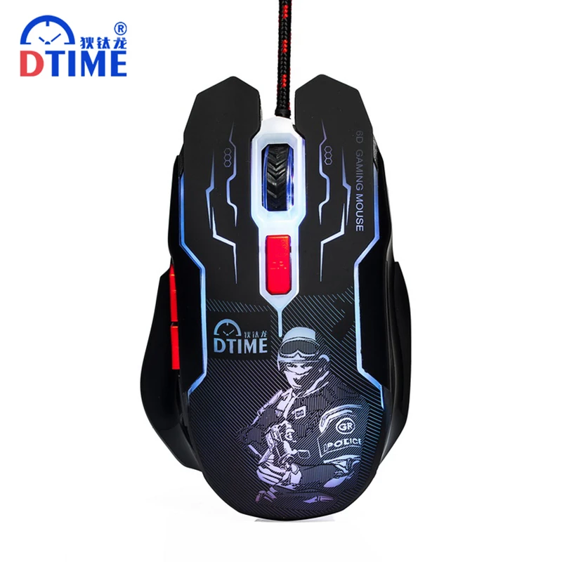 DTIME Проводная игровая мышь Ajustable 5000 dpi 6 кнопок оптических мышей Программирование