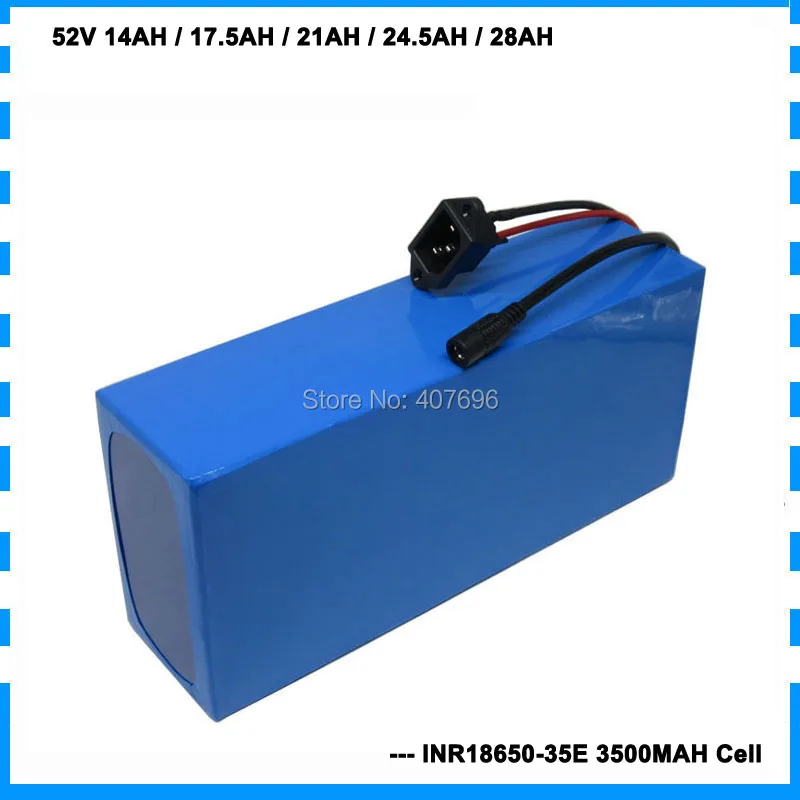 52V Байк, способный преодолевать Броды батарея 51,8 V 14AH 17.5AH 21AH 24.5AH 28AH литиевая батарея для samsung 3500 мАч с BMS 2A Зарядное устройство