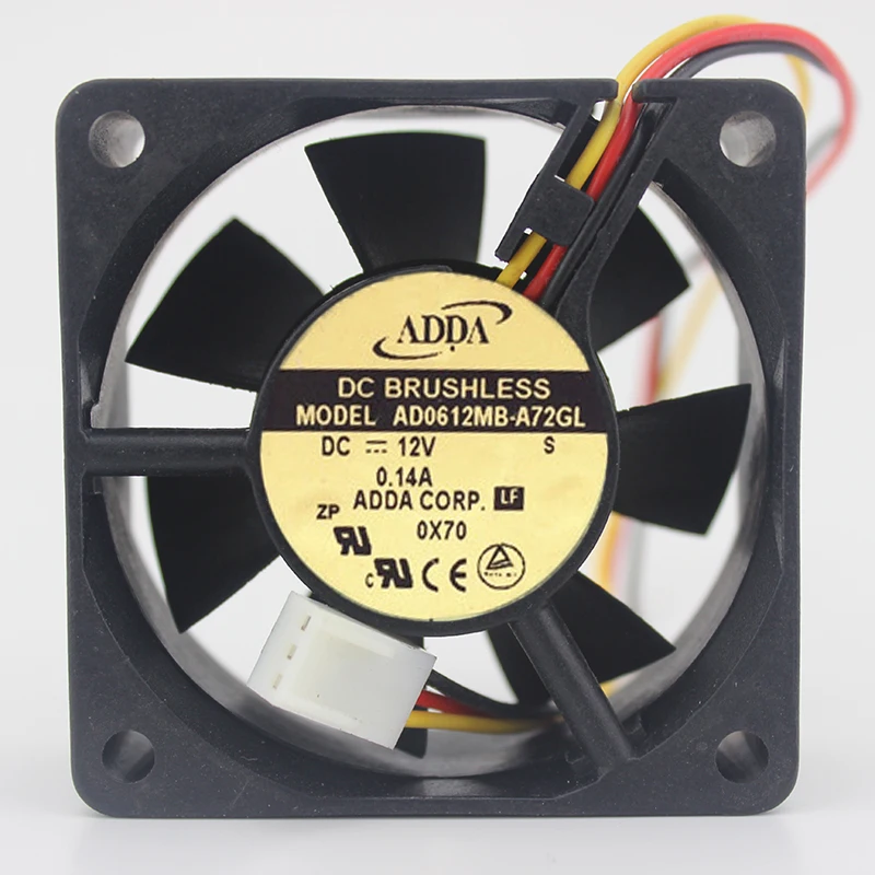 ADDA AD0612MB A72GL DC 12V 0.14A 6025 6 см 60 мм 3 линии для компьютерного процессора чехол