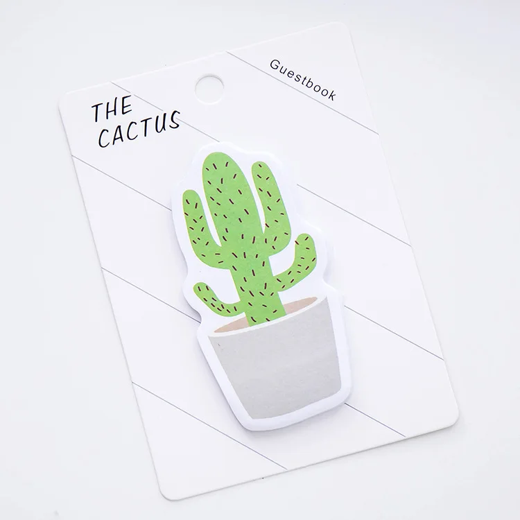 cactus 2pcs 2 шт. корейский кактус блокнот для заметок липкий не кавайный бумажный стикер этикетка милый завод стационарная вещь школьные принадлежности страница флаг индекс вкладка - Цвет: cactus 2pcs