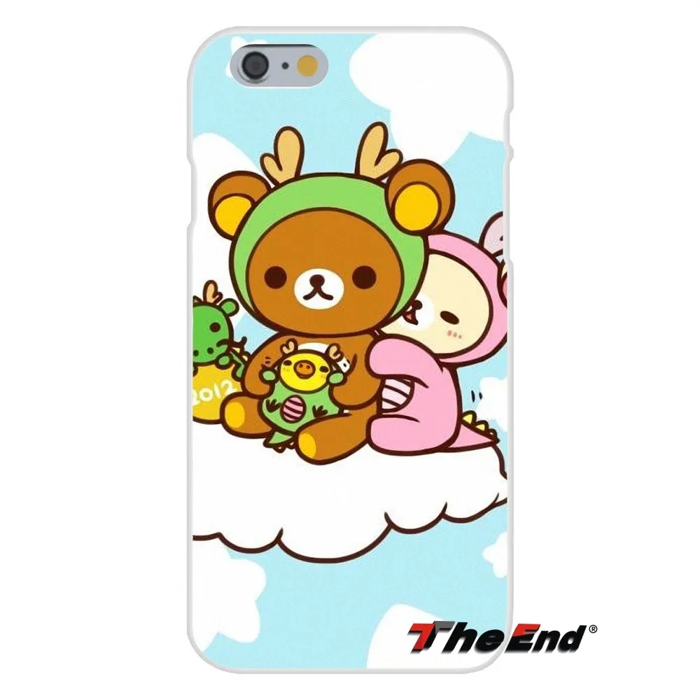 Милый мультяшный японский Мягкий силиконовый чехол с медведем Rilakkuma для iPhone X 4 4S 5