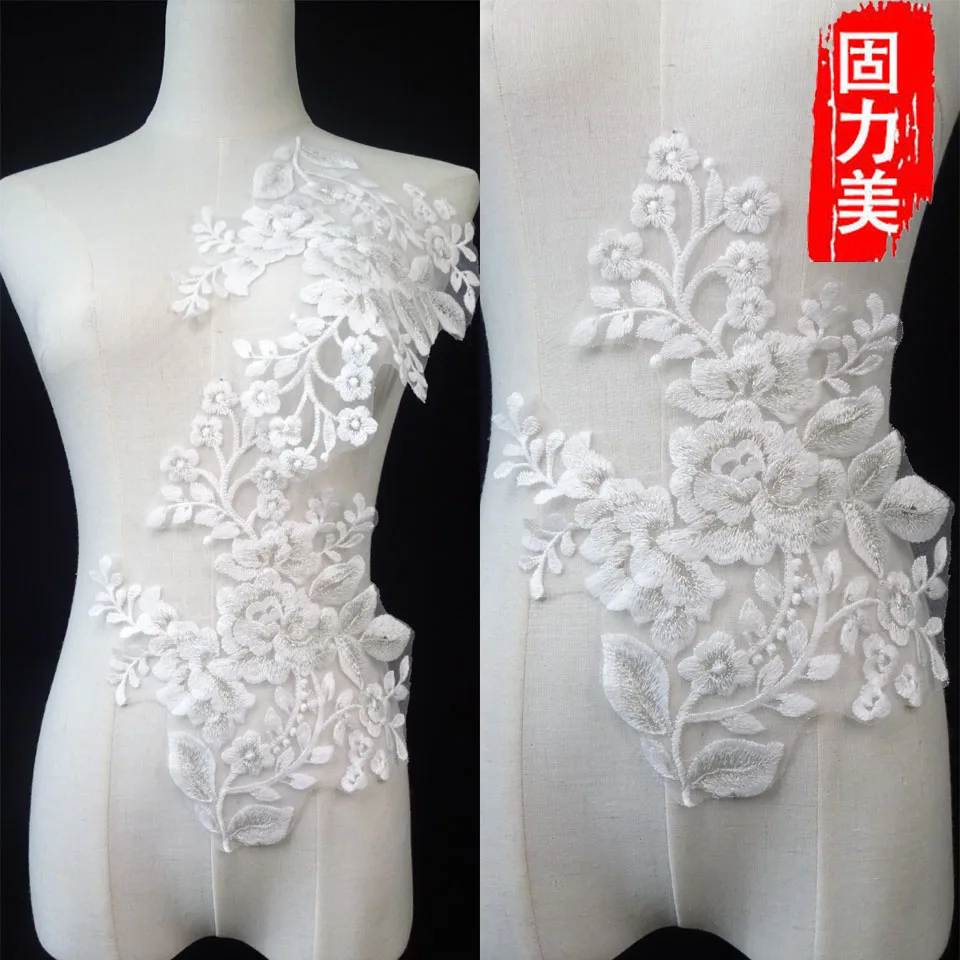 1 пара высокого качества с открытыми плечами платье белого цвета и слоновой кости