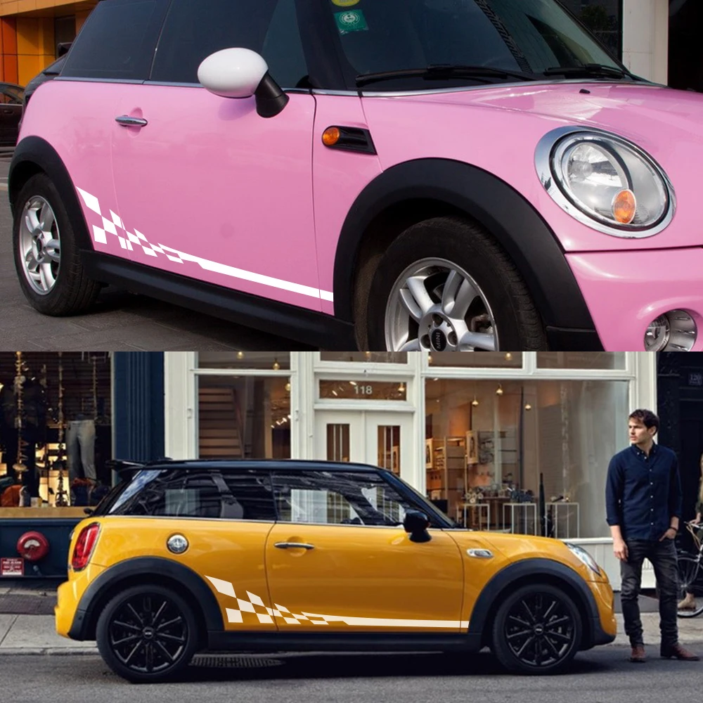 Наклейки для боковой юбки кузова автомобиля наклейки MINI Cooper S One JCW Countryman Clubman F54 F55