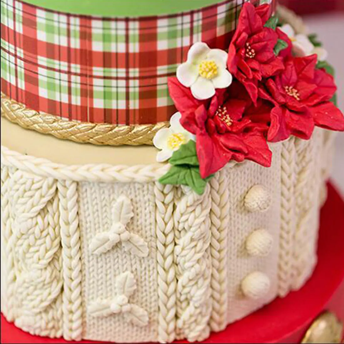 Новинка! 3D текстура вязания силиконовая форма для Рождественского торта мастики