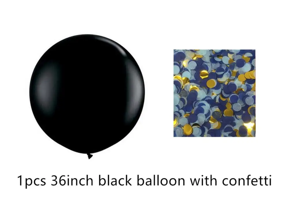 Blue set 1 компл. 36 дюймов пол раскрыть мальчик или девочка поп Конфетти Черный латекс воздушный шар Детская игрушка в ванную пол раскрыть украшение Вечерние - Цвет: Blue set