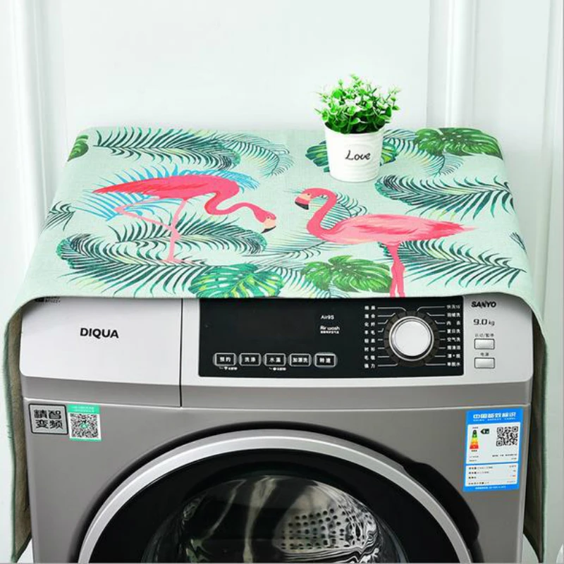 Многоцветные Фламинго Птица лист двойного назначения Лен пылезащитный чехол