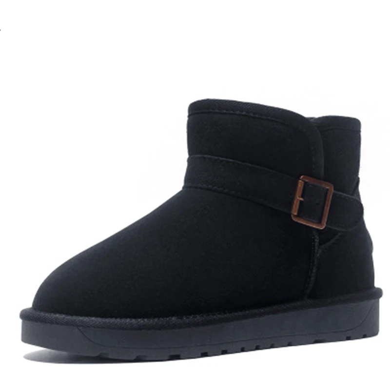 Zapatos mujer/Женская обувь с круглым носком, зимние сапоги, новые зимние сапоги на молнии, женская обувь, женская теплая Классическая обувь