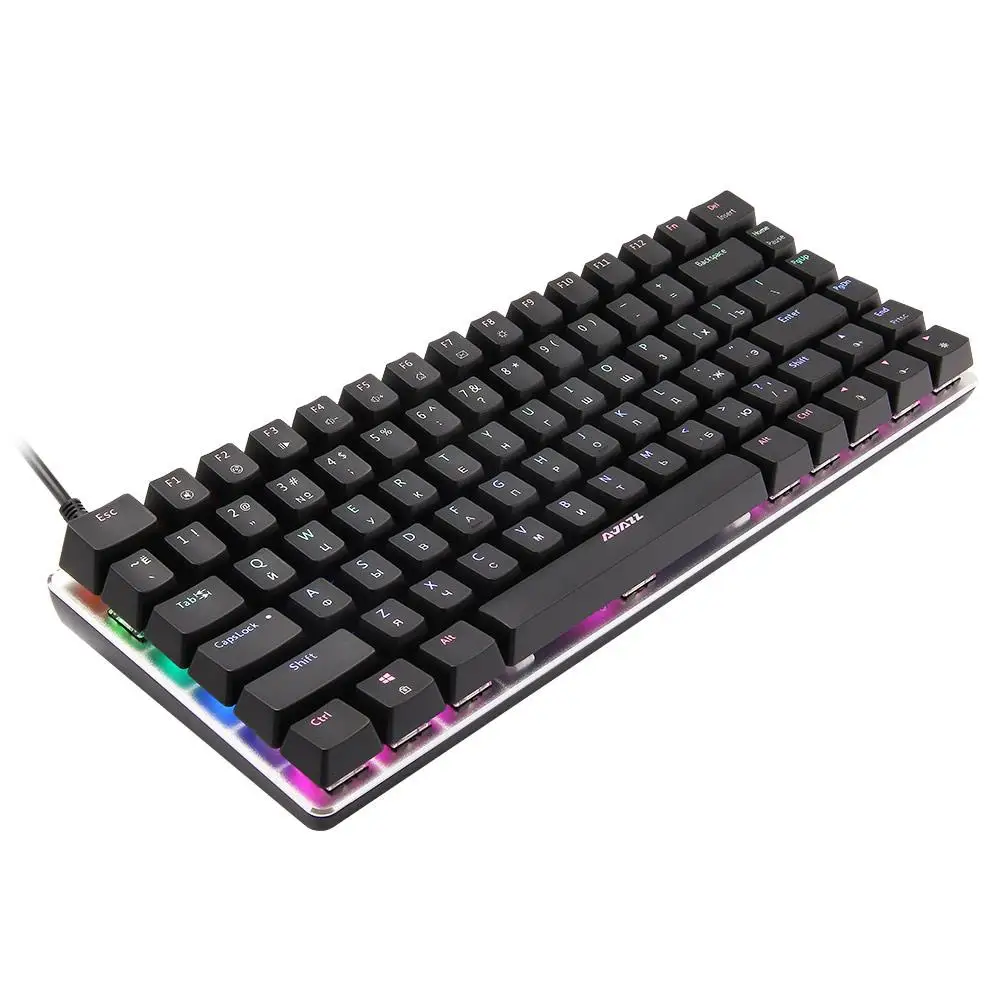 Ajazz AK33 82 клавиши механическая клавиатура RGB подсветка русская/английская раскладка, синий/черный переключатель игровая клавиатура PC Gamer