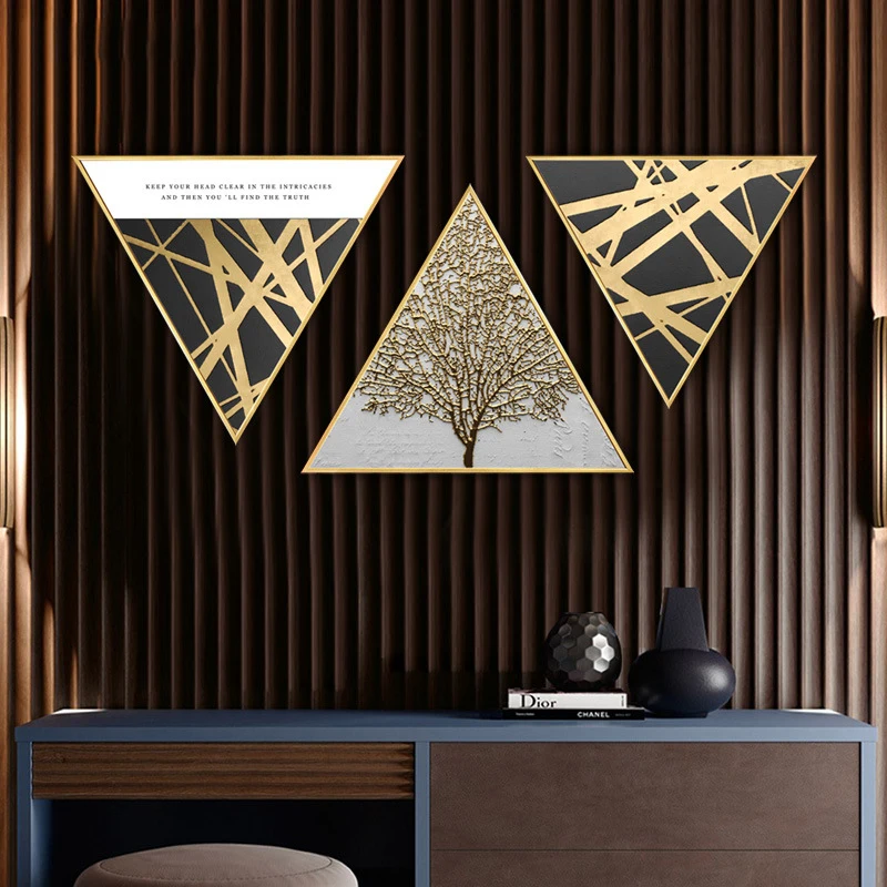Треугольная картина картины Куадрос Decoracion салон плакат стены книги по искусству холст оформлена Зимняя Страна Чудес украшения абстрактные