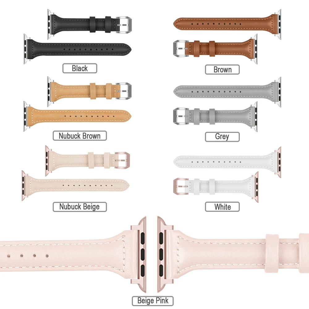 Кожаный ремешок для часов Wearlizer Apple Watch 42 мм 38 40 44 с металлической пряжкой iWatch 1 2 3 4