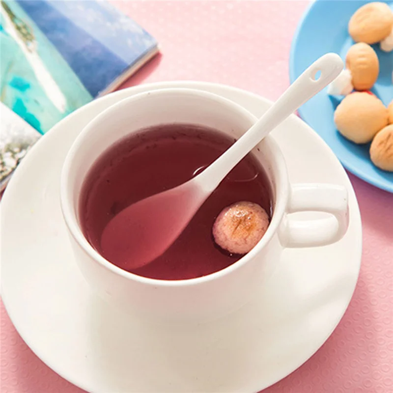 

Small White Long Rice Dessert Soup Children Spoon Set Ceramic Kitchen Table Tools Tableware Kids Gift Spoons 2Pcs/Lot