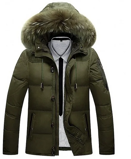 8232 GREEN Aismz Новая мода Для мужчин; зимняя куртка-30 градусов зимние пиджаки Для мужчин тепло Термальность с капюшоном зимние пальто мужской сплошной вниз пальто M-3XL - Цвет: 8232 GREEN