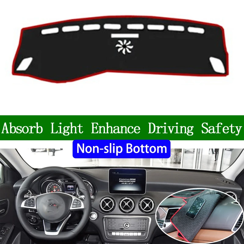 

For Meredes-Benz GLA 200 GLA 220 260 2015-2019 Non-slip Bottom Dashboard Cover Car Decals Car Stickers Interior Car Accessories