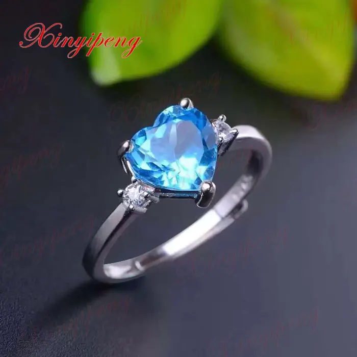 Женское кольцо из серебра 925 пробы с синим топазом|silver ring with stone|silver crystalsterling silver |