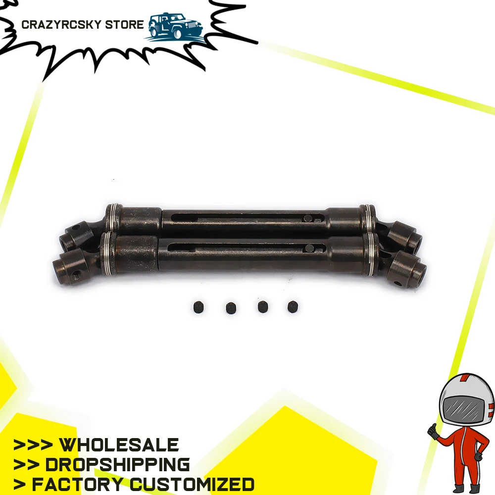 

RCAWD Universal Drive Shaft Dogbone 112-152mm For RC Hobby Model Car Axial Scx10 Jeep Wrangler Titanium Aluminum Upgraded Parts