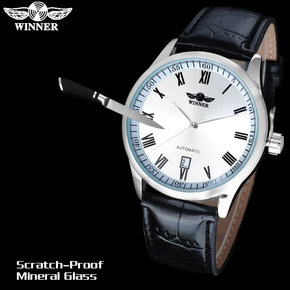 WINNER популярный бренд 2016 Мужские Простые автоматические часы с римскими цифрами