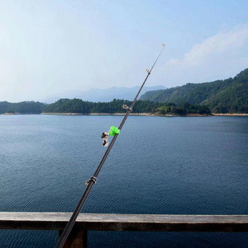 2Pcs Fishing rod bells alarm accessories Rod Clamp Bells Ring Green loud Bite Tool Jellyfish explosion hook dedicat | Спорт и