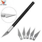 Прецизионный нож для хобби, 6 шт.компл., металлическая ручка с лезвиями для резьбы по дереву, инструменты для рукоделия, ремонт телефона PCB