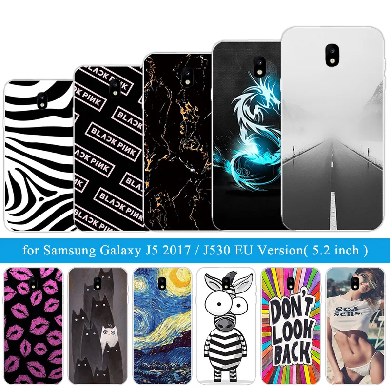 Для Samsung Galaxy J5 2017 силиконовые чехлы для телефонов из ТПУ с рисунком зебры 5 2 J530F Pro