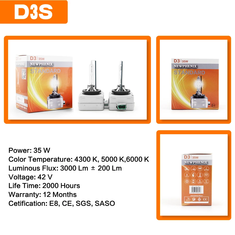 SHUOKE Xenon HID D3S 4300K 5000K 6000K 42V 35W 3000Lm 2000 часов работы 2 шт. автомобильные аксессуары Фары