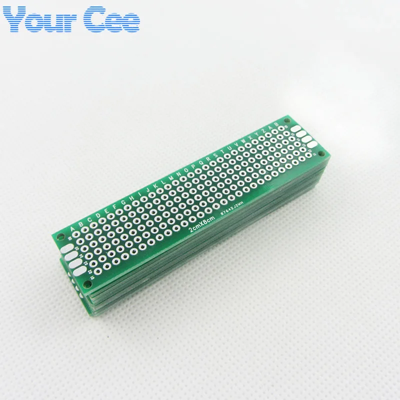 10 шт. 2X8cm DIY Прототип печатная плата бумага PCB универсальная Двухсторонняя доска 1 6