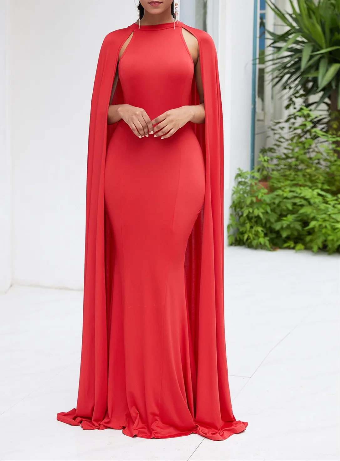 Женское сексуальное вечернее платье элегантное облегающее с круглым вырезом и