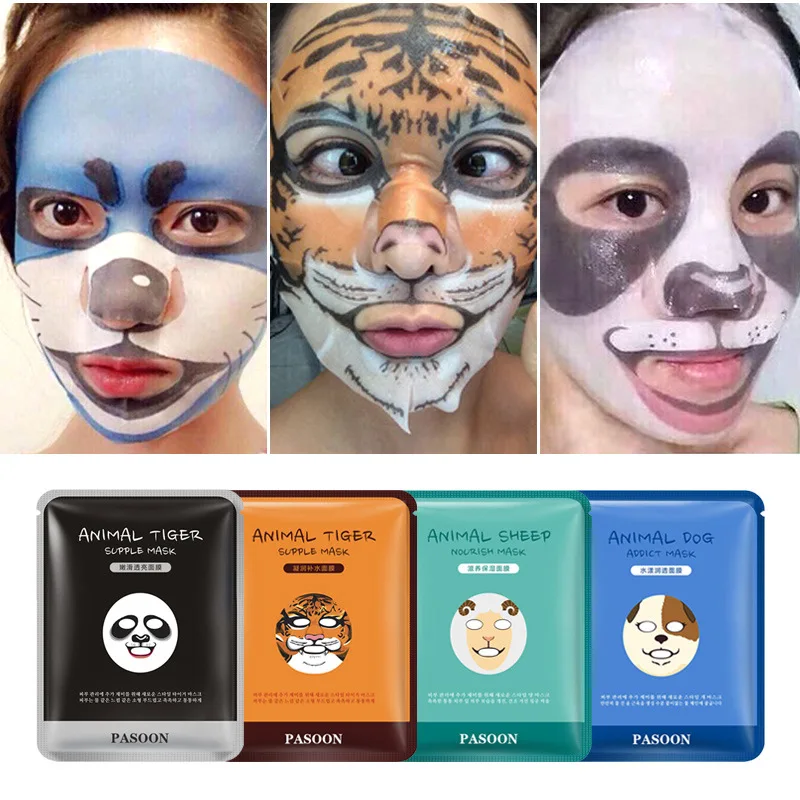 BIOAQUA Face Care Sheep/Panda/Dog/Tiger Moisturizing Nourishing Skin Treatment &amp Mask Cute Animal Korean 1pcs | Красота и здоровье