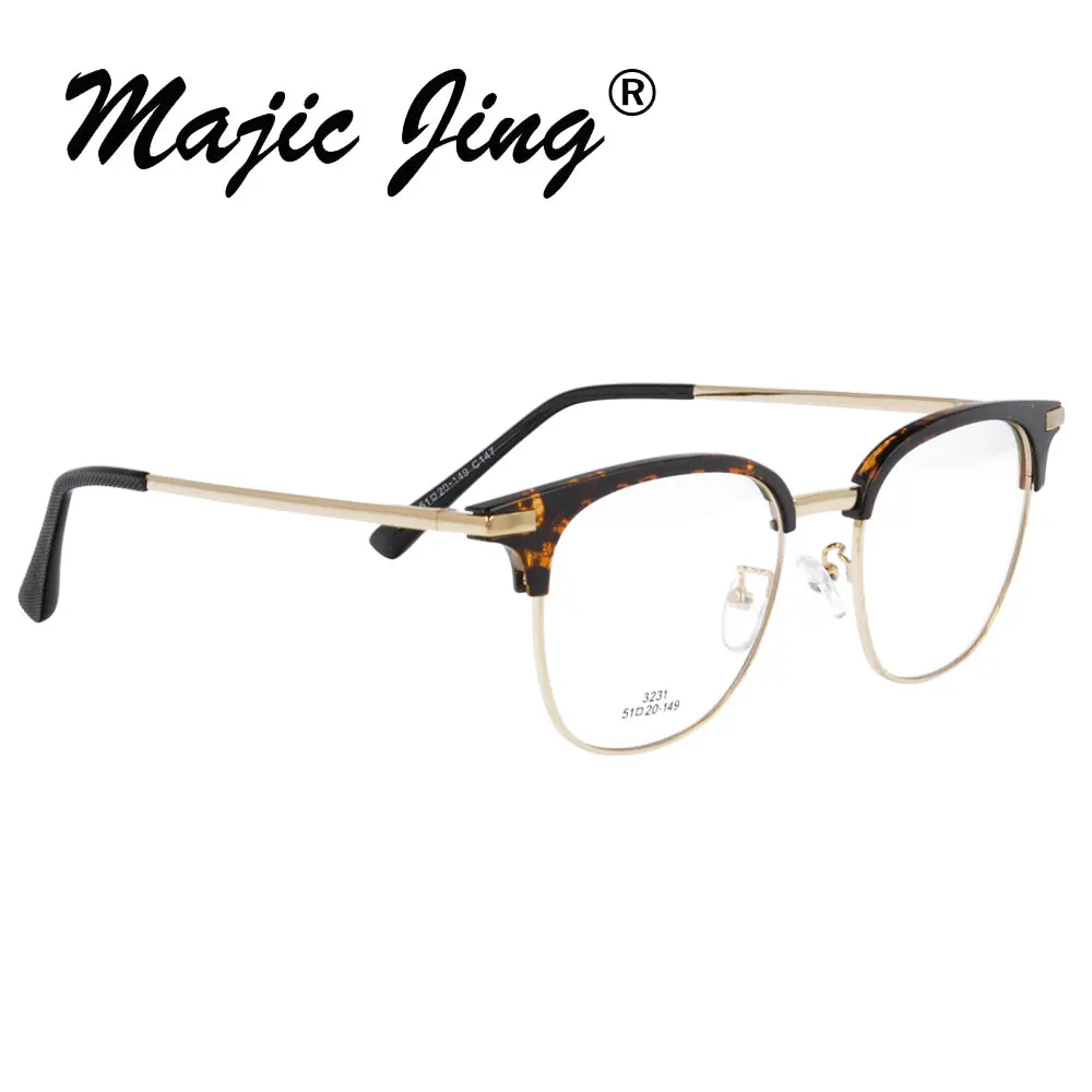 Оптические оправы Magic Jing TR 90and RX из нержавеющей стали круглые очки с полным