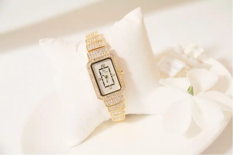 Часы наручные BS женские кварцевые брендовые Роскошные модные с кристаллами